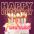 Irmtraud - Animated Happy Birthday Cake GIF Image for WhatsApp