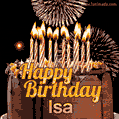 Chocolate Happy Birthday Cake for Isa (GIF)