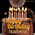 Chocolate Happy Birthday Cake for Isabela (GIF)
