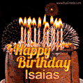 Chocolate Happy Birthday Cake for Isaias (GIF)