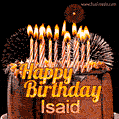 Chocolate Happy Birthday Cake for Isaid (GIF)