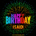 New Bursting with Colors Happy Birthday Isaid GIF and Video with Music