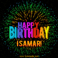 New Bursting with Colors Happy Birthday Isamar GIF and Video with Music