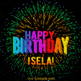 New Bursting with Colors Happy Birthday Isela GIF and Video with Music
