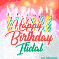 Happy Birthday GIF for Itidal with Birthday Cake and Lit Candles