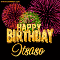 Wishing You A Happy Birthday, Itsaso! Best fireworks GIF animated greeting card.