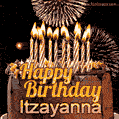 Chocolate Happy Birthday Cake for Itzayanna (GIF)