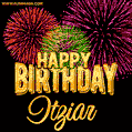 Wishing You A Happy Birthday, Itziar! Best fireworks GIF animated greeting card.
