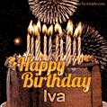Chocolate Happy Birthday Cake for Iva (GIF)