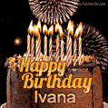 Chocolate Happy Birthday Cake for Ivana (GIF)