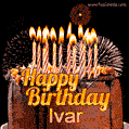Chocolate Happy Birthday Cake for Ivar (GIF)