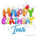 Happy Birthday Ivar - Creative Personalized GIF With Name