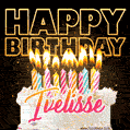 Ivelisse - Animated Happy Birthday Cake GIF Image for WhatsApp
