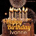 Chocolate Happy Birthday Cake for Ivonne (GIF)