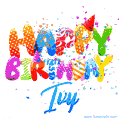 Happy Birthday Ivy - Creative Personalized GIF With Name