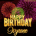 Wishing You A Happy Birthday, Ivyrose! Best fireworks GIF animated greeting card.