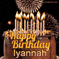 Chocolate Happy Birthday Cake for Iyannah (GIF)