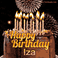 Chocolate Happy Birthday Cake for Iza (GIF)
