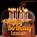 Chocolate Happy Birthday Cake for Izaiah (GIF)