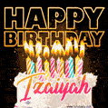 Izaiyah - Animated Happy Birthday Cake GIF for WhatsApp