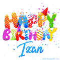 Happy Birthday Izan - Creative Personalized GIF With Name