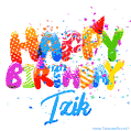 Happy Birthday Izik - Creative Personalized GIF With Name