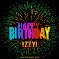 New Bursting with Colors Happy Birthday Izzy GIF and Video with Music