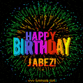 New Bursting with Colors Happy Birthday Jabez GIF and Video with Music