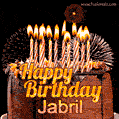 Chocolate Happy Birthday Cake for Jabril (GIF)