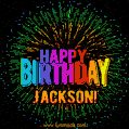 New Bursting with Colors Happy Birthday Jackson GIF and Video with Music