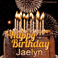 Chocolate Happy Birthday Cake for Jaelyn (GIF)