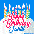 Happy Birthday GIF for Jahlil with Birthday Cake and Lit Candles