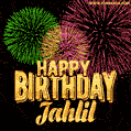 Wishing You A Happy Birthday, Jahlil! Best fireworks GIF animated greeting card.
