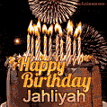 Chocolate Happy Birthday Cake for Jahliyah (GIF)