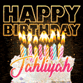 Jahliyah - Animated Happy Birthday Cake GIF Image for WhatsApp