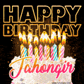 Jahongir - Animated Happy Birthday Cake GIF for WhatsApp