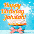 Happy Birthday, Jahsiah! Elegant cupcake with a sparkler.