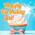 Happy Birthday, Jai! Elegant cupcake with a sparkler.