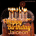 Chocolate Happy Birthday Cake for Jaiceon (GIF)