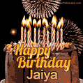 Chocolate Happy Birthday Cake for Jaiya (GIF)