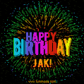 New Bursting with Colors Happy Birthday Jak GIF and Video with Music