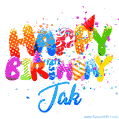 Happy Birthday Jak - Creative Personalized GIF With Name