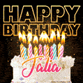 Jalia - Animated Happy Birthday Cake GIF Image for WhatsApp