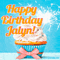 Happy Birthday, Jalyn! Elegant cupcake with a sparkler.