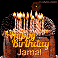 Chocolate Happy Birthday Cake for Jamal (GIF)