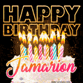 Jamarion - Animated Happy Birthday Cake GIF for WhatsApp