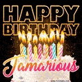 Jamarious - Animated Happy Birthday Cake GIF for WhatsApp