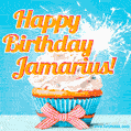 Happy Birthday, Jamarius! Elegant cupcake with a sparkler.