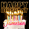 Jameson - Animated Happy Birthday Cake GIF for WhatsApp