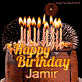 Chocolate Happy Birthday Cake for Jamir (GIF)